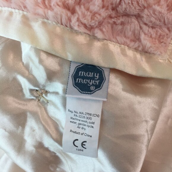 Mary Meyer Pink Pig Lovey 13" Baby Security Blanket Cream Satin Trim & Back - Picture 6 of 7